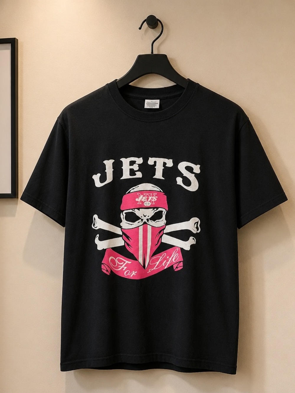 Jets For Life Black Short-Sleeve Graphic Tee